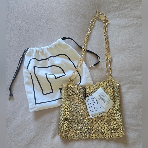 Rabanne Iconic 1969 Chainmail Shoulder Bag in light gold - Picture 5 of 12